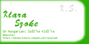 klara szoke business card